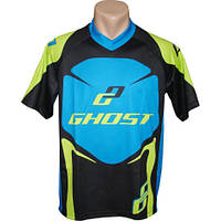 Веломайка короткий рукав GHOST All Mountain XXXL Jersey short blk/blue/grn 2014