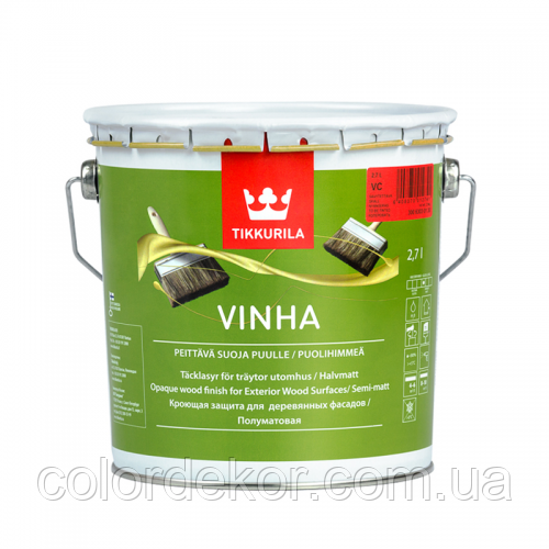 Кроющий антисептик для деревянных фасадов Tikkurila Vinha (бесцветный ...