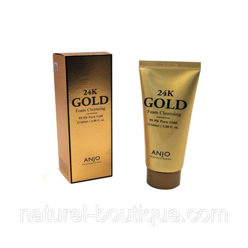 Пінка для вмивання обличчя Anjo Professional 24K GOLD
із золотом