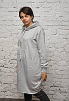 Платье теплое трикотажное Alana светло-серый меланж (560)