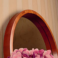 Деревянная рама зеркало круглое/Диаметр 390мм/ Зеркало в дереве цвет вишня/ Код MDD 2.1/2
