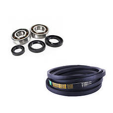 Підшипники, сальники і ремені