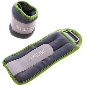Обтяжувачі-манжети для рук і ніг 1 кг (2 x 0,5 кг) Zelart FI-5733-1, Оранжевий Зелений