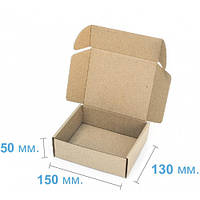 Картонна коробка самозбірна (150 x 130 x 50), бура, коробка для пересилання, коробка для пошти