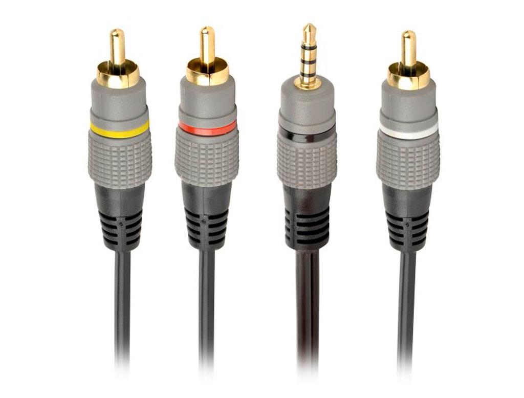 Кабель мультимедійний Jack 3.5 (4pin) to 3RCA 1.5 m Cablexpert (CCAP-4P3R-1.5 M)