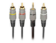 Кабель мультимедийный 3.5 Jack (4pin) to 3RCA 1.5m Cablexpert (CCAP-4P3R-1.5M)