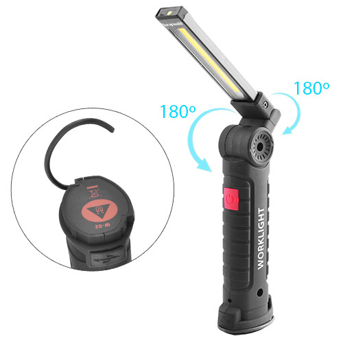 Ліхтар кемпінг W-52-SMD+COB, ЗУ micro USB, вбудований акумулятор, поворот180º магніт, затискач,