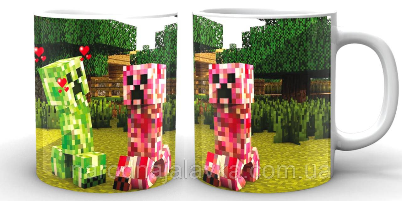 Чашка Майнкрафт. Minecraft крипери. Герої Майн Крафт