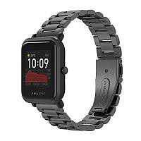 Amazfit Bip / GTS / GTR 42. Металлический ремешок на застежку MiJobs, ширина 20 мм.