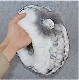 Жіночий хутряний берет із кролика рекс червона, фото 2