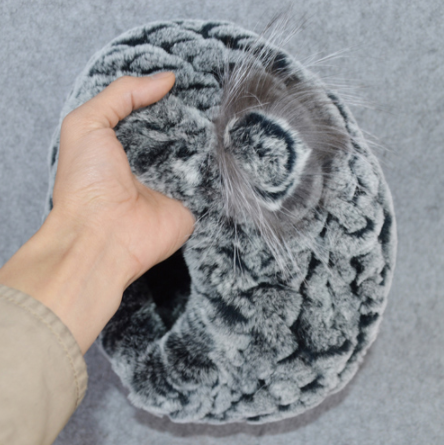 Жіночий хутряний берет із кролика рекс сірий, фото 1