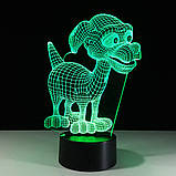 1 Світильник -16 кольорів світла! Світильник 3D, Прекрасний щеня, Креативні подарунки для дітей, фото 7