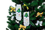 🎄 Сірі новорічні шкарпетки з ялинкою 37-41 розмір MERRY CHRISTMAS Золото, фото 3