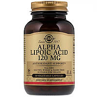 Альфа Ліпоєва Кислота, Alpha Lipoic Acid, Solgar, 120 мг, 60 капсул