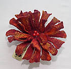 Повстяна брошка квітка ручної роботи колір бордо "Осіння Хризантема", фото 2