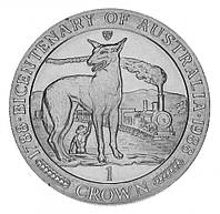 Острів Мен 1 крона 1988 «200 років Австралії. Собака Динго» UNC (KM#226)
