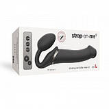 Безрем'яний страпон із вібрацією Strap-On-Me Vibrating Black L, фото 3