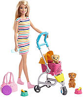 Лялька Барбі Прогулянка з цуценятами Barbie Stroll Play Pups Playset Blonde with Doll GHV92