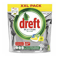 Капсулы для мытья посуды в посудомоечной машине Dreft Platinum All in ONE CITRON 68 капсул