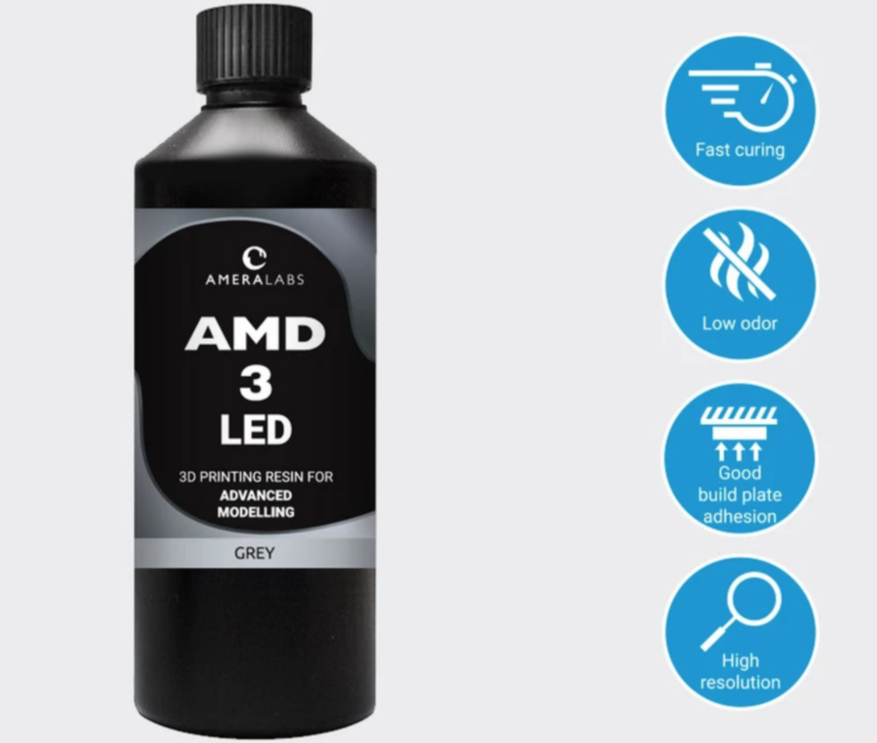 Фотополімерна смола Ameralabs AMD-3 LED - Grey