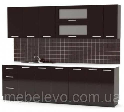 Кухня Гамма глянець 2м шоколад Меблі-Сервіс