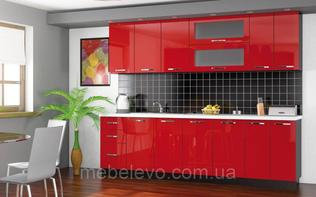 Кухня Гамма глянець 2м червоний Меблі-Сервіс
