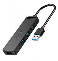 USB-хаб Vention USB 3.0 на 4 порта c micro USB питанием 0.15M Black (CHLBB)