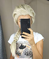 Качественный парик принцессы Эльзы с косой для аниматоров мероприятий Frozen холодное сердце