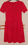 Червона сукня з жаккардової тканини відрізне полинии талії, фото 6