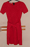 Червона сукня з жаккардової тканини відрізне полинии талії, фото 4
