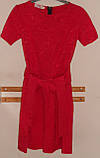 Червона сукня з жаккардової тканини відрізне полинии талії, фото 5