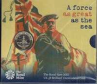 Великобритания 2 фунта 2015 «Первая мировая война» UNC в сувенирной упаковке
