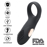 Виброкольцо + кліторальний стимулятор USB, фото 3