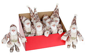 Фігурка-підвіска пластик-тканина "Санта" 18см,рожева,2 виду №NY14-501/Bonadi/(1)(12)(48)