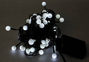 Гірлянда контролю електрич. Перлина 50LED біла,чорн. провід 5м+перехідник №1271-03(60)