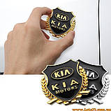 Авто значок KIA Motors наклейка на машину авто наклейки значки марки машин на кузов бампер скло двері капот крила багажник, фото 4