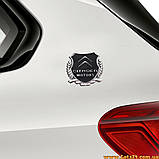 Авто значок CITROEN Motors наклейка на машину авто наклейки значки марки машин на кузов бампер скло двері капот крила багажник, фото 4