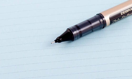 Ролер Zebra DX 7 чорний 0,7 мм позолочений корпус, Ролер Зебра чорний, фото 2