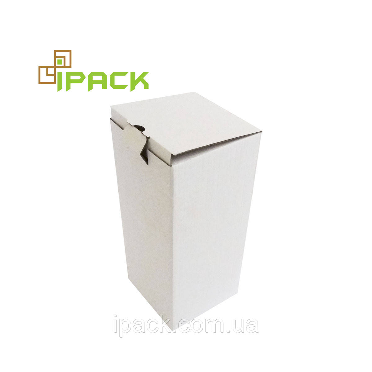 Коробка картонна самозбірна 200х200х350 мм біла мікрогофрокартон