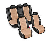 Накидки на сиденье "Эко-замша" широкие (комплект) без лого, цвет бежевый