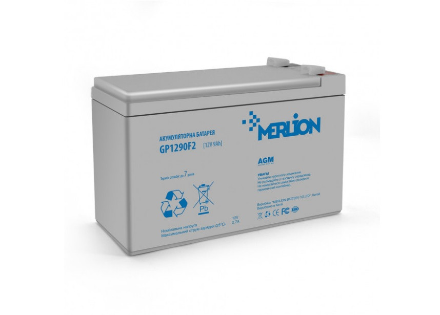 Акумулятор AGM - 9 Аг, 12 В Гелевий Merlion GP1290F2 Q10 White