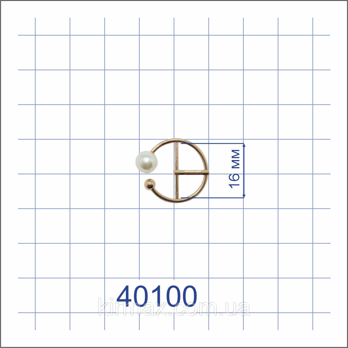 Пряжка 40100 золото в перли 16мм