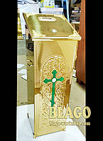 Карнавка для пожертв напольна металева, Ящик для пожертвувань, Church donation boxes, 25х25х73 см