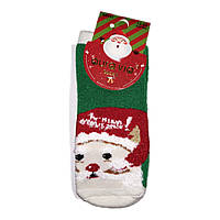 Шкарпетки для дітей різдвяні махрові "Санта Клаус" aura via" 1-2 роки