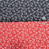 Бязь бавовна з білими листочками на чорному, ш. 160 см, фото 5