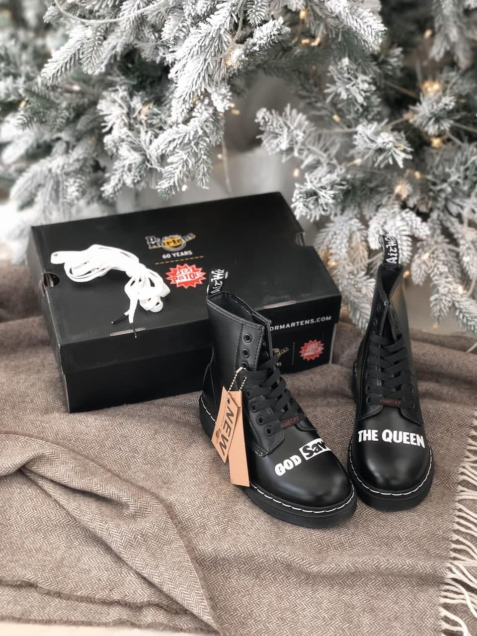 Ін Мартінс Жадон Блек чорні. Мартинсы на зиму Зимові Dr. Martens Jadon Black жіночі черевики чорні З ХУТРОМ, фото 1