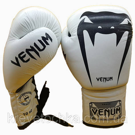Боксерські шкіряні рукавички VENUN GIANT на шнурівці, фото 2