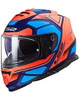 Мотошлем LS2 FF800 STORM FASTER MATT FLUO ORANGE BLUE XS(53-54)