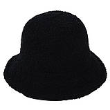 Панамка чорна тепла вовняна унісекс, фото 5