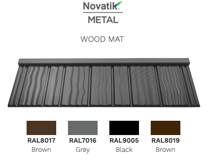 Модульна черепиця Novatik Wood МАТ — Voestalpine 0,5 мм (Австрія) RAL 8017